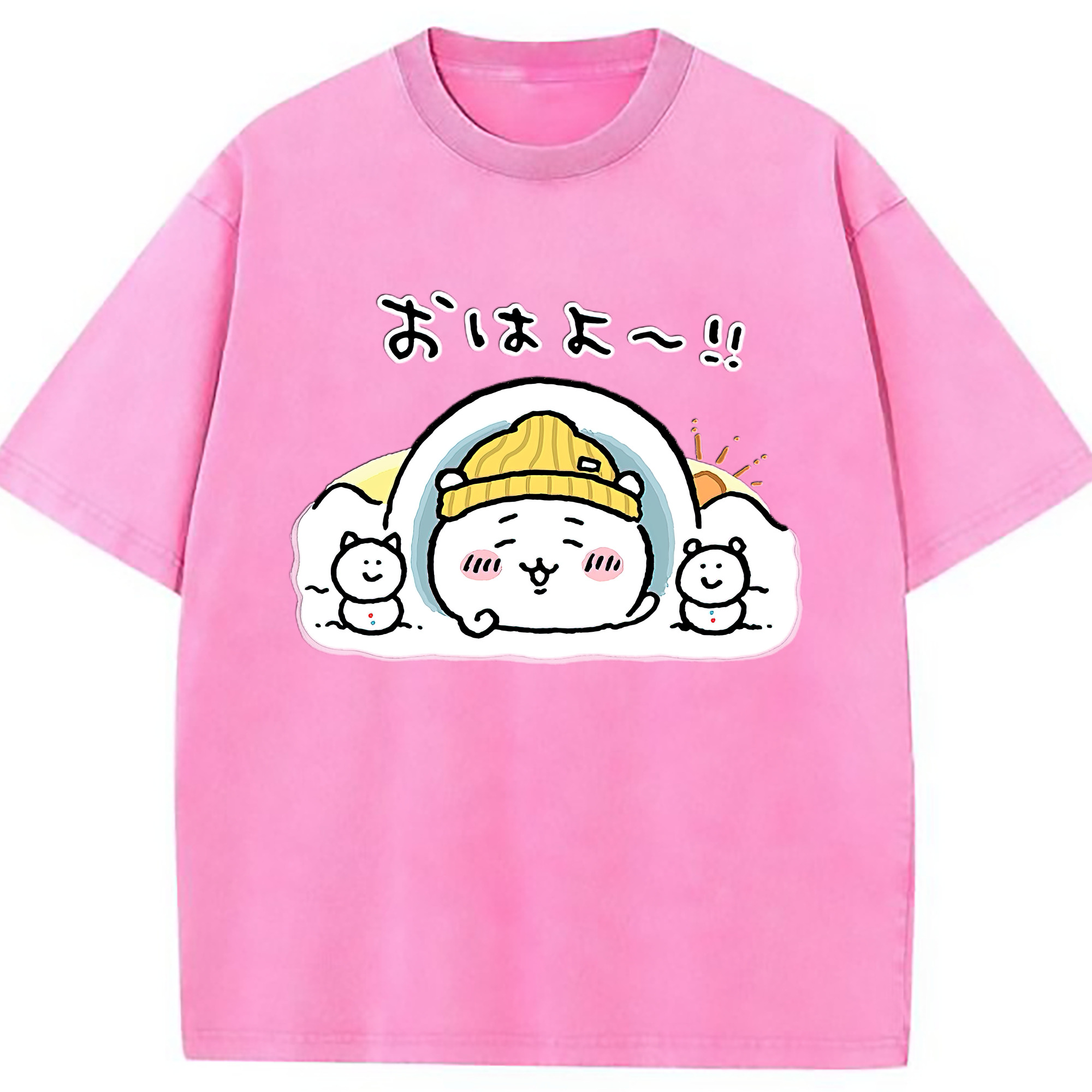 （画像用） ちいかわ ちいかわ Chii-kawa chiikawa 綿100% ヴィンテージ風 半袖Tシャツ（フロントプリント）